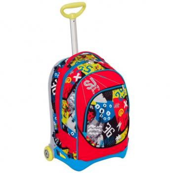 Mochila Escolar Trolley 3 en 1 Jack Sj Desmontable Roja