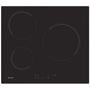 Placa Vitrocerámica Candy CH63CT1 - Integrada, 3 zonas de cocción, Negro, 56 cm x 49 cm