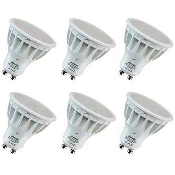 Aiwode 5W Regulable Bombilla GU10 LED,Blanco Cálido 2700K,500LM Equivalente a 50W RA85 120°Ángulo de haz,Paquete de 6.