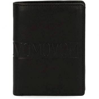 Movom Ribbon Cartera Vertical con Monedero Negro 8,5x11,5x1 cms Piel