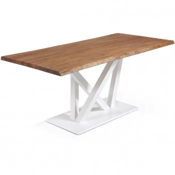 Kavehome Mesa Nyc 220x100, epoxy blanco sobre roble envejecido