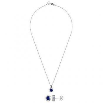Córdoba Jewels | Conjunto de Gargantilla y Pendientes en Plata de lely 925 con circonitas y semipreciosa con diseño Circle Montana Zirconium
