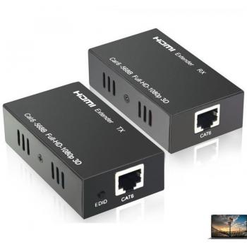 Extensor HDMI por Ethernet Cable de Red LAN sobre Cat6 60 Metros HDMI 3D Full HD 1080p