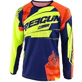 SHOT Camiseta Cross Freegun by Kid Hero azul neón amarillo talla 6/7 años