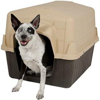 Aspen Pet Petbarn III Medium Plastic Dog House Brown/Sand 26 in. H X 24 in. W X 32 in. D