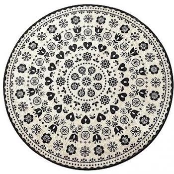 Alfombra de Baño Suave y Cómoda Blanca con Dibujos Negros