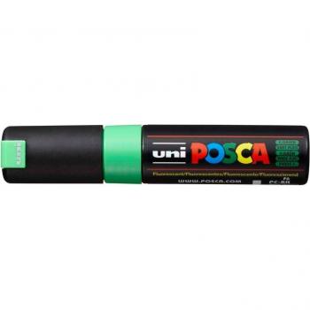 Rotulador Uni Posca PC-8K Punta Gruesa Biselada Verde Fluorescente