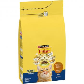 PURINA Friskies Gato Esterilizado con Pavo, Pollo y Verduras - 1,5 kg