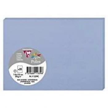 Clairefontaine 11339C - Paquete de 25 Tarjetas 110x155mm Pollen Azul Lavanda 210gr