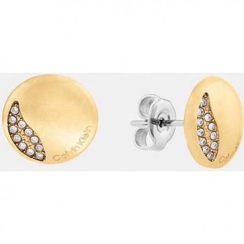 Pendientes de acero dorado y cristal Calvin Klein 35000138