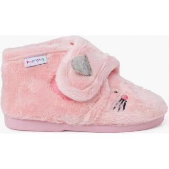 Zapatillas de casa cerradas de niña de pelo y cierre adherente Pisamonas