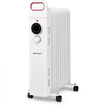 Radiador de Aceite Orbegozo RU 2500, 11 Elementos Caloríficos, 3 Potencias, 2500 W, Blanco