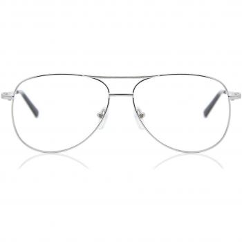 Pilot Montura Completa Metálica Plateada con Lentes Recetadas para Mujer - Gafas Anti-Azules - SmartBuy Collection