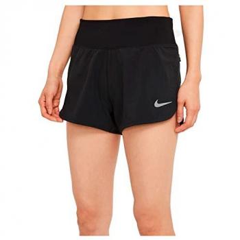Nike Pantalones Cortos Eclipse 3IN para Mujer Color Negro/Reflectivo Plata L