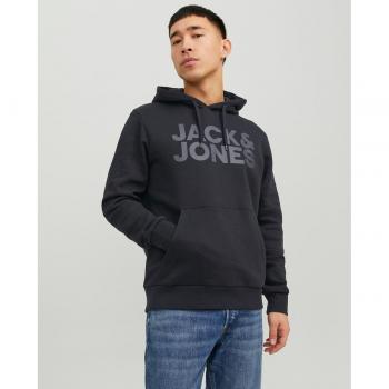 Jack & Jones Men's Corp Logo Black Hoodie Sweatshirt
