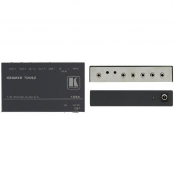 Kramer Electronics 105A 5-Channel Audio Distribution Amplifier, Wired, Black