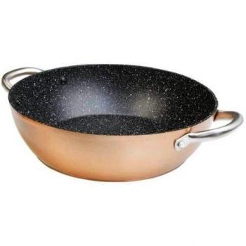 CAZUELA BAJA ALUMINIO FORJADO INDUCCION COBRE 32CM