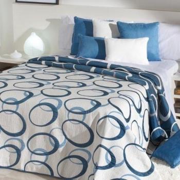 Sancarlos - Colcha juvenil sila azul - doble tela - reversible - esquinas redondeadas - cama 150, 250x270 cm - azul
