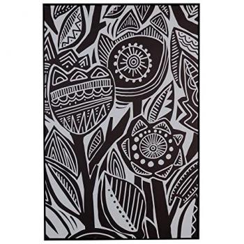 Cuadro Lienzo Abstracto Enmarcado Blanco y Negro 80 x 3 x 120 cm - Decoración Moderna
