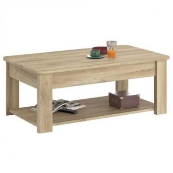Mesa de Centro Fija Moderna City en Color Roble Kronberg con Espacio Inferior para Revistas 110x43x63 cm