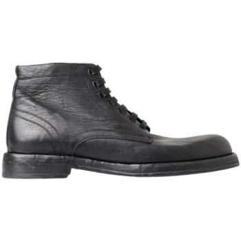 Dolce & Gabbana Black Horse Leather Perugino Boots - EU42/US9