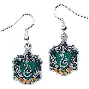 Pendientes Harry Potter Slytherin Crest (bañado en Plata) - Estilo Único