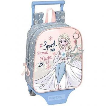 Safta Mochila Guardería con Carro Frozen II Magical Seasons, 220x100x270 mm, Gris Azulado/Rosa Claro