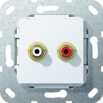 Gira Cinch Audio Solder Connection Basic Element 563203 Glossy White