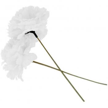 Clavel Blanco Sevillana de 8 cm con varilla de 18 cm