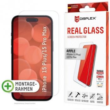 Protector de Pantalla DISPLEX Cristal Templado 10H, 2D para Apple iPhone 15 Plus/15 Pro Max - Resistente a Rayones y Compatible con Fundas
