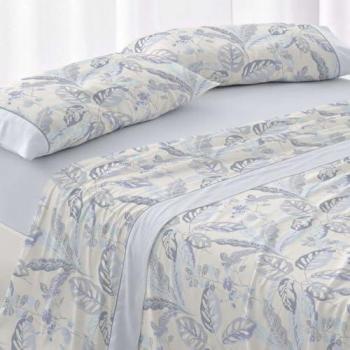 Juego de Sábanas Burrito Blanco 50% Algodón Diseño Tropical Lavanda - Tacto Suave, Fácil Planchado, Alta Durabilidad para Cama de 90 a 200 cm