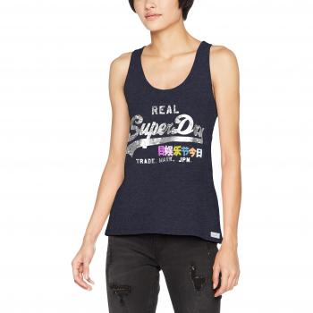 Superdry Premium Goods Entry, Camiseta de Tirantes para Mujer, Azul