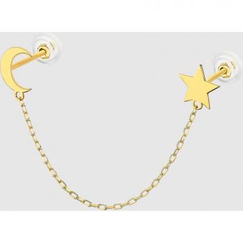 Piercing Basics de oro 9K con motivo de cadena