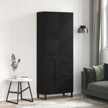 Alacena aparador alto de madera multicapa contrachapada negro 69,5x34x180 cm