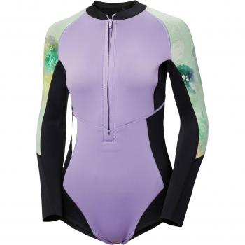 Helly Hansen Women's Long Sleeve Waterwear Swimsuit - Light Purple/Green