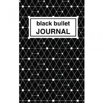 Black bullet Journal - Cuaderno de puntos negro estampado: Tapa blanda, 14 x 21 cm, 200 paginas