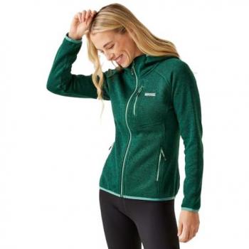 Regatta Women's Newhill Full Zip Hooded Fleece Jacket, Size 18, Rain Forest