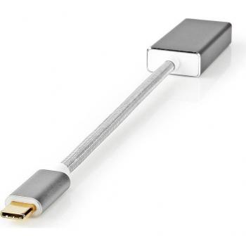 Adaptador USB-C a Mini DisplayPort 0.20 m 5 Gbps Placa de Oro Nylon Trenzado Plata