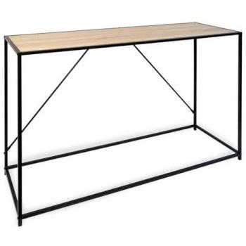 Consola Multifuncional Vinthera Moa con Estante de Madera y Metal Negro 120 x 40 x 85 cm