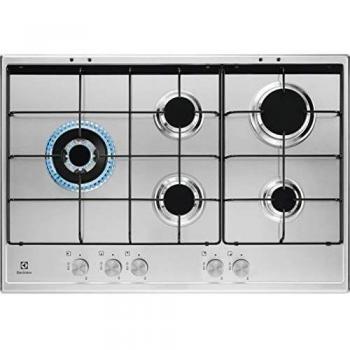 Electrolux KGS7564SX Cocina a Gas Empotrada de 75 cm con 5 Quemadores y Acabado Inoxidable Antihuellas