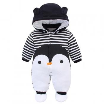 Minetom Otoño Invierno Bebé Niños Niñas Infantil Buzos Equipar Recién Nacido Espesar Mameluco Monos Caricatura Trajes Pingüino 5-6 Meses