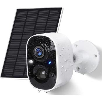 Cámara de Seguridad IP 2K Wifi Exterior con Panel Solar y Detección de Movimiento AI
