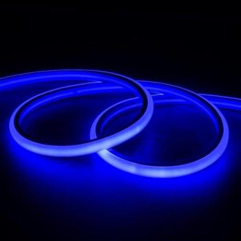 Tira Neón LED Regulable 7.5 W/m 220V AC 120 LEDs/m Semicircular 180º Azul IP67 a Medida Corte cada 100 cm