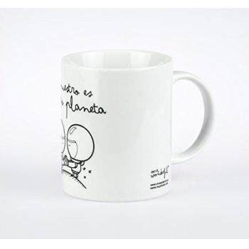 Mr. Wonderful - Taza Lo Nuestro es de Otro Planeta, 300 ML, Color Blanco y Negro