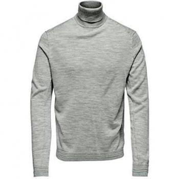 Only & Sons NOS Onstyler 12 M Roll Neck Knit Noos Camiseta Cuello Alto, Gris