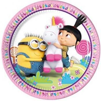 Universal Despicable Me Platos de papel esponjosos de 23 cm, 8 unidades