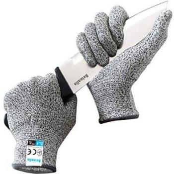 Reinalin Guantes Anticorte con Protección de Alto Rendimiento Nivel 5, Guantes de Trabajo de Seguridad para Cocina, Corte de Mandolina, Corte de Carne y Tallado en Madera
