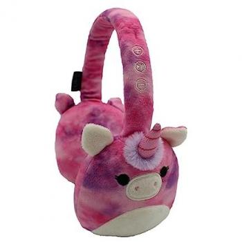 Auriculares Bluetooth de Felpa Squishmallows - Lola la Unicornio con Micrófono Integrado, Control de Volumen y Almohadillas Suaves