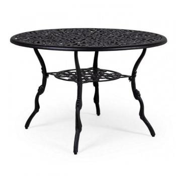Mesa Victoria Antracita 110 cm con sillas de acero blanco para exterior