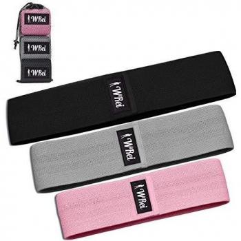 Wrei Bandas Elásticas Glúteos,Bandas de Resistencia con 3 Niveles,Bandas de Entrenamiento de Cadera, Bandas Anchas de Ejercicio, Bandas Elásticas Antideslizantes para Yoga, Pilates